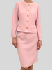 TWEED CREWNECK JACKET: PINK