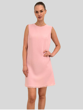 SLEEVELESS DRESS: TWEED: PINK