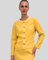 TWEED CREWNECK JACKET: YELLOW