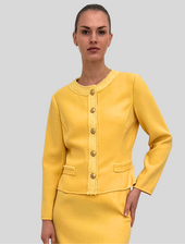 TWEED CREWNECK JACKET: YELLOW