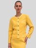 TWEED CREWNECK JACKET: YELLOW