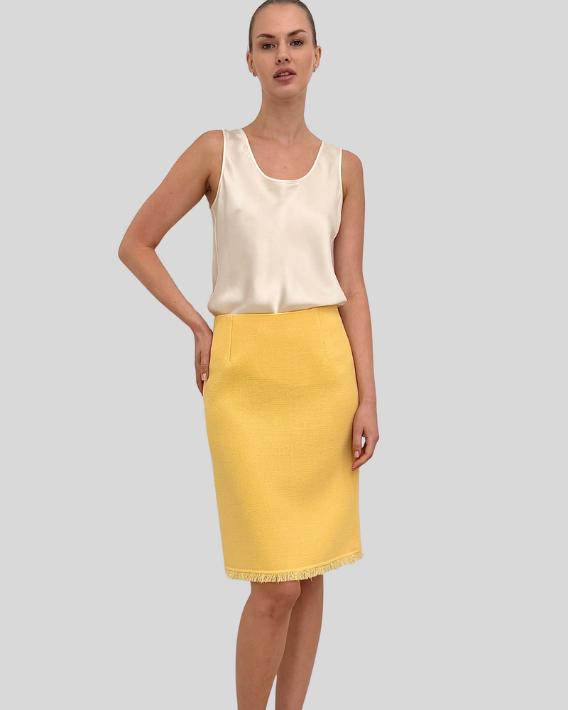 TWEED SKIRT: YELLOW