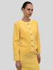TWEED CREWNECK JACKET: YELLOW