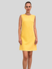 SLEEVELESS DRESS: TWEED: YELLOW