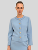 TWEED CREWNECK JACKET: BLUE