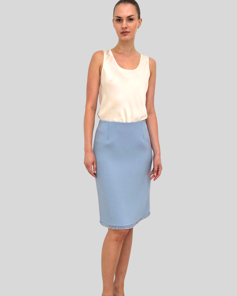 TWEED SKIRT: BLUE
