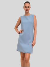SLEEVELESS DRESS: TWEED: BLUE