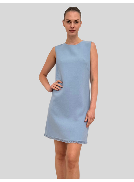 SLEEVELESS DRESS: TWEED: BLUE
