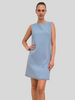 SLEEVELESS DRESS: TWEED: BLUE