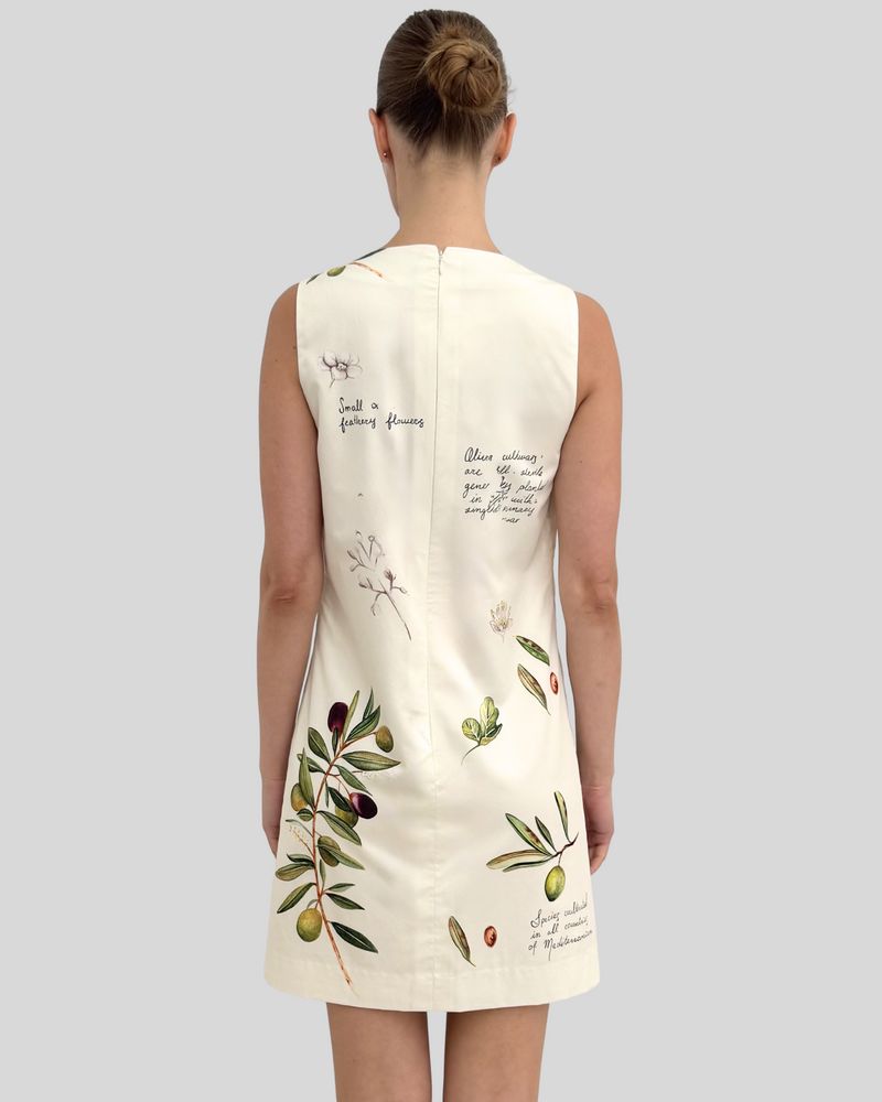 SLEEVELESS DRESS: OLIVES: GREEN
