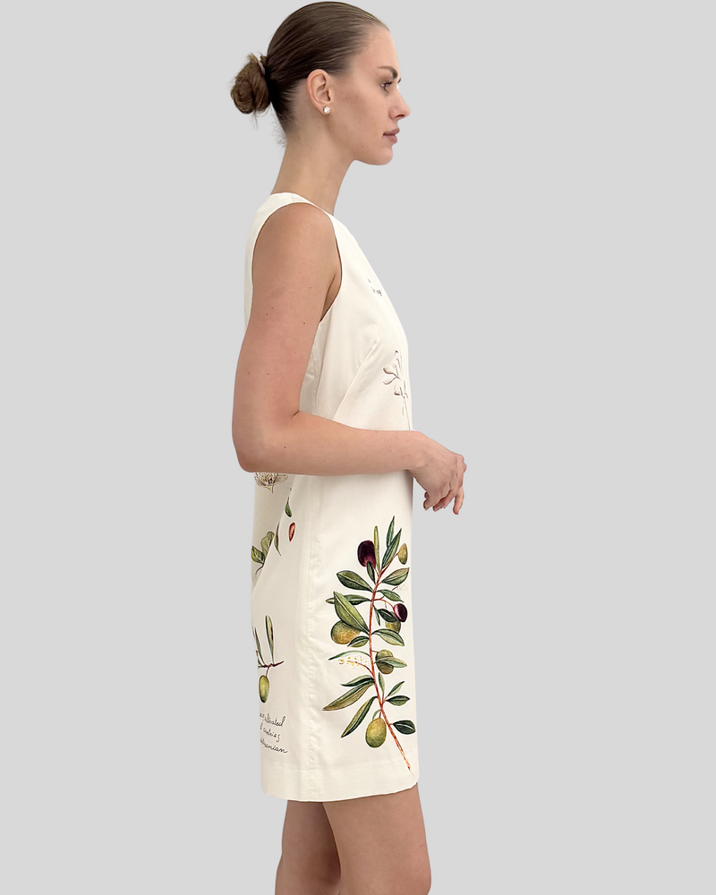 SLEEVELESS DRESS: OLIVES: GREEN