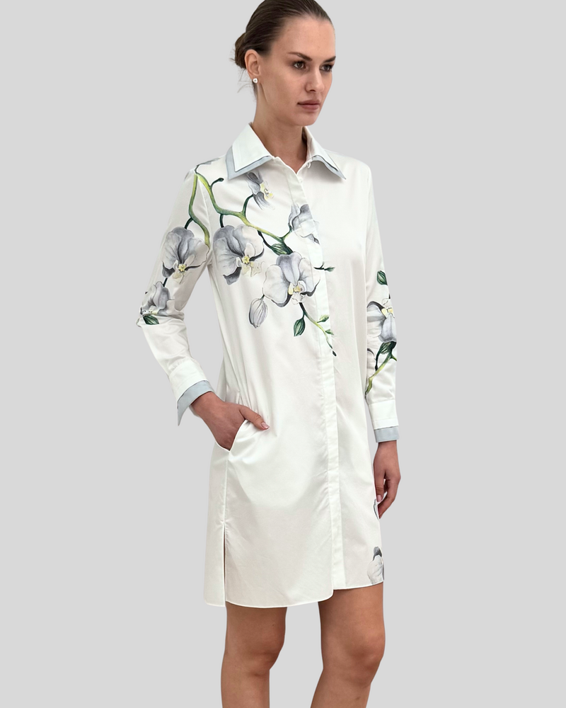 STRAIGHT CUT DRESS: ORCHID: SILVER