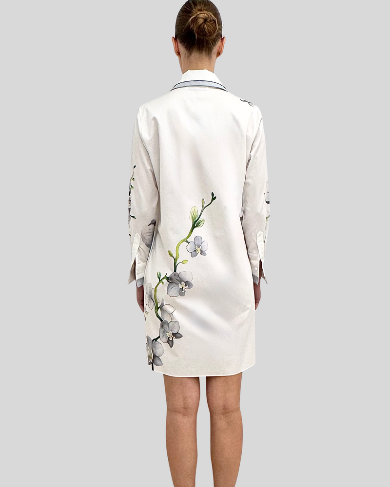 STRAIGHT CUT DRESS: ORCHID: SILVER