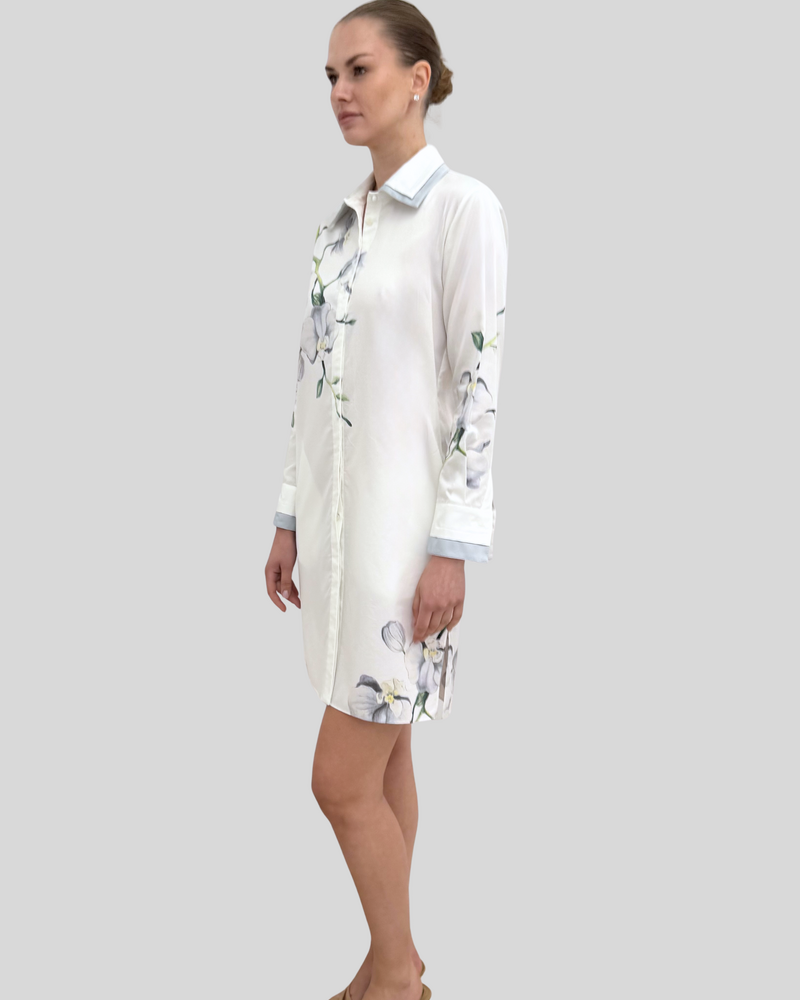 STRAIGHT CUT DRESS: ORCHID: SILVER