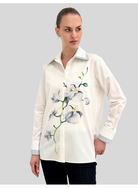 CLASSIC SHIRT WITH DOUBLE COLLAR: ORCHID: SILVER