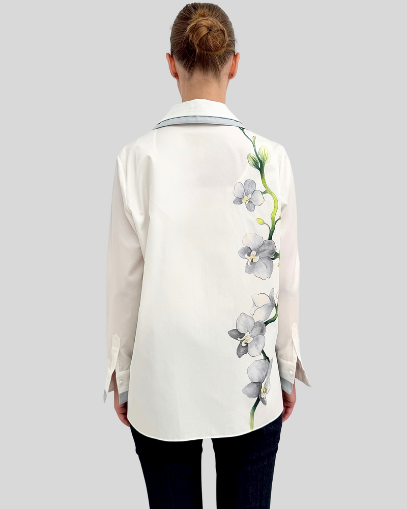 CLASSIC SHIRT WITH DOUBLE COLLAR: ORCHID: SILVER