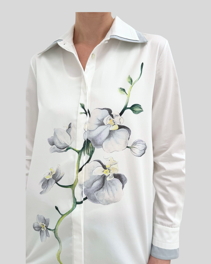 CLASSIC SHIRT WITH DOUBLE COLLAR: ORCHID: SILVER