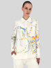 LONG SLEEVE SHIRT: JACQUARD PEACOCK PRINTED: IVORY