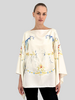 SILK JACQUARD PEACOCK PRINTED PONCHO
