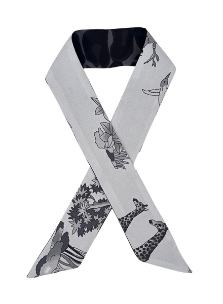 SILK TWILLY: JUNGLE PRINT BLACK-32" x 3