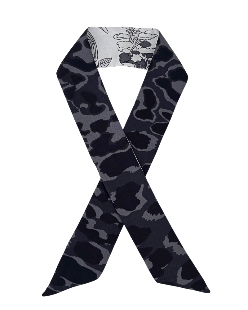 SILK TWILLY: JUNGLE PRINT BLACK-32" x 3