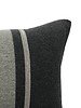 RUBINO KNITTED TWO-TONE PILLOW W/ JEWEL DETAIL: 12" X 18": CHARCOAL-GRAY
