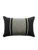 RUBINO KNITTED TWO-TONE PILLOW W/ JEWEL DETAIL: 12" X 18": CHARCOAL-GRAY