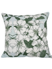 COTTON SCARF QUILTED PILLOW: APPLE BLOSSOM: LIGHT BLUE: 21"x 21"