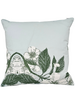 COTTON SCARF QUILTED PILLOW: APPLE BLOSSOM: LIGHT BLUE: 21"x 21"