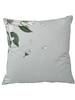 COTTON SCARF QUILTED PILLOW: APPLE BLOSSOM: LIGHT BLUE: 21"x 21"