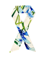 COTTON TWILLY: DANCING LADY FLOWER PRINT: BLUE- 32" x 3"