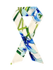 COTTON TWILLY: DANCING LADY FLOWER PRINT: BLUE- 32" x 3"