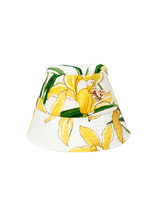 PRINTED COTTON BUCKET HAT: DANCING LADY FLOWER: YELLOW