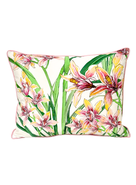 COTTON QUILTED PILLOW: DANCING LADY FLOWER: PINK