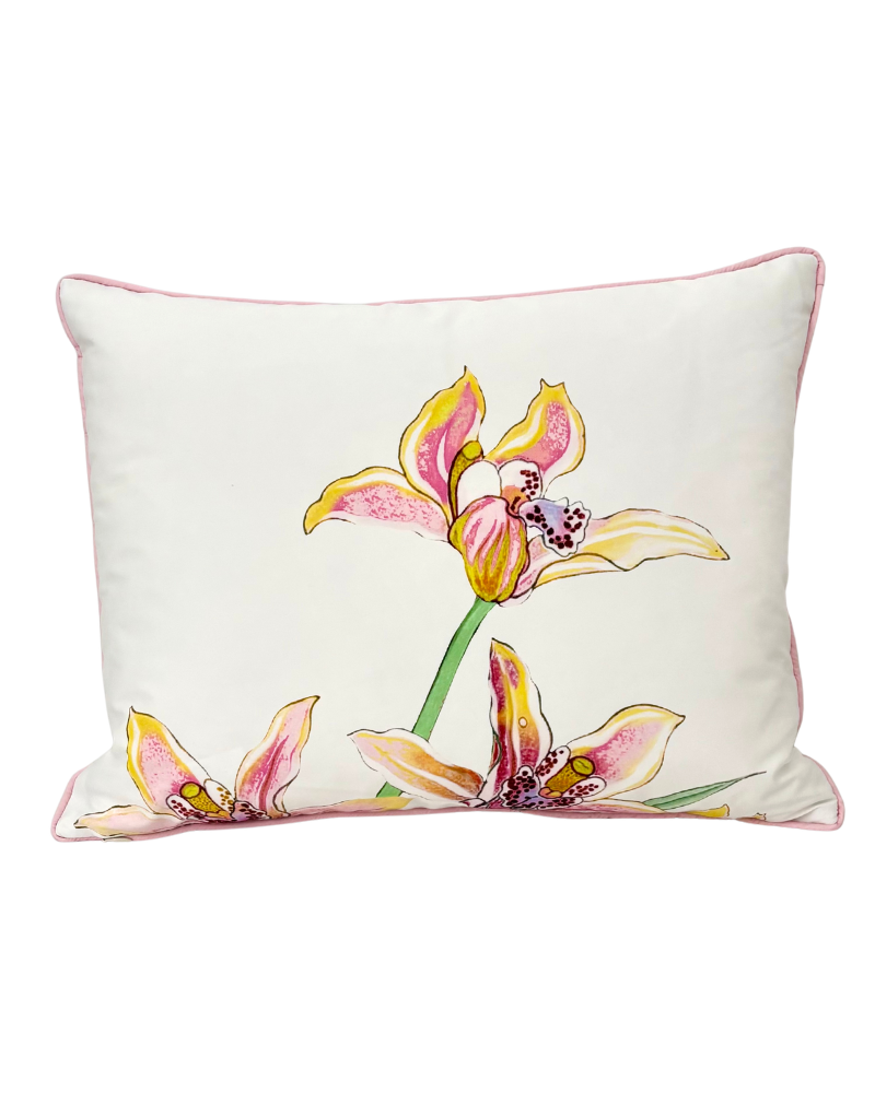 COTTON QUILTED PILLOW: DANCING LADY FLOWER: PINK
