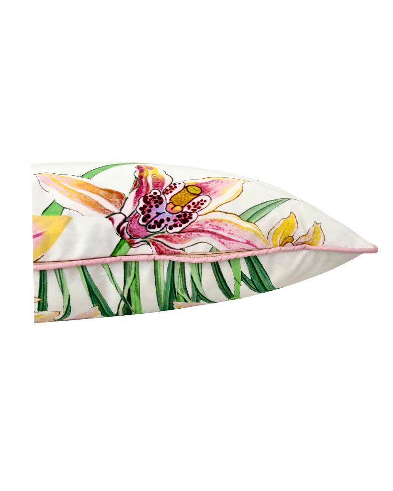 COTTON QUILTED PILLOW: DANCING LADY FLOWER: PINK