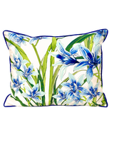 COTTON QUILTED PILLOW: DANCING LADY FLOWER: BLUE