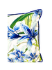 COTTON QUILTED PILLOW: DANCING LADY FLOWER: BLUE