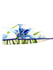 COTTON QUILTED PILLOW: DANCING LADY FLOWER: BLUE