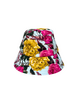 PRINTED SILK TWILL BUCKET HAT: SANREMO: BLUE