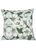COTTON SCARF QUILTED PILLOW: APPLE BLOSSOM: LIGHT BLUE: 21"x 21"