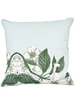 COTTON SCARF QUILTED PILLOW: APPLE BLOSSOM: LIGHT BLUE: 21"x 21"