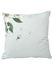 COTTON SCARF QUILTED PILLOW: APPLE BLOSSOM: LIGHT BLUE: 21"x 21"