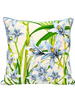 COTTON SCARF QUILTED PILLOW: DANCING LADY FLOWERS: LIGHT BLUE: 21"x 21"
