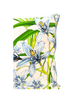 COTTON SCARF QUILTED PILLOW: DANCING LADY FLOWERS: LIGHT BLUE: 21"x 21"