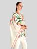 CASHMERE PRINTED PONCHO: DANCING LADY FLOWERS: PINK