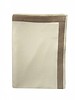 PALERMO CASHMERE THROW WITH SUEDE BORDER: 50" X 72": IVORY