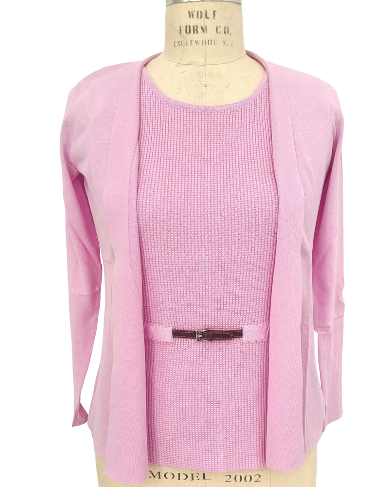 COTTON 2 IN 1 SET WITH BUCKLE: PINK