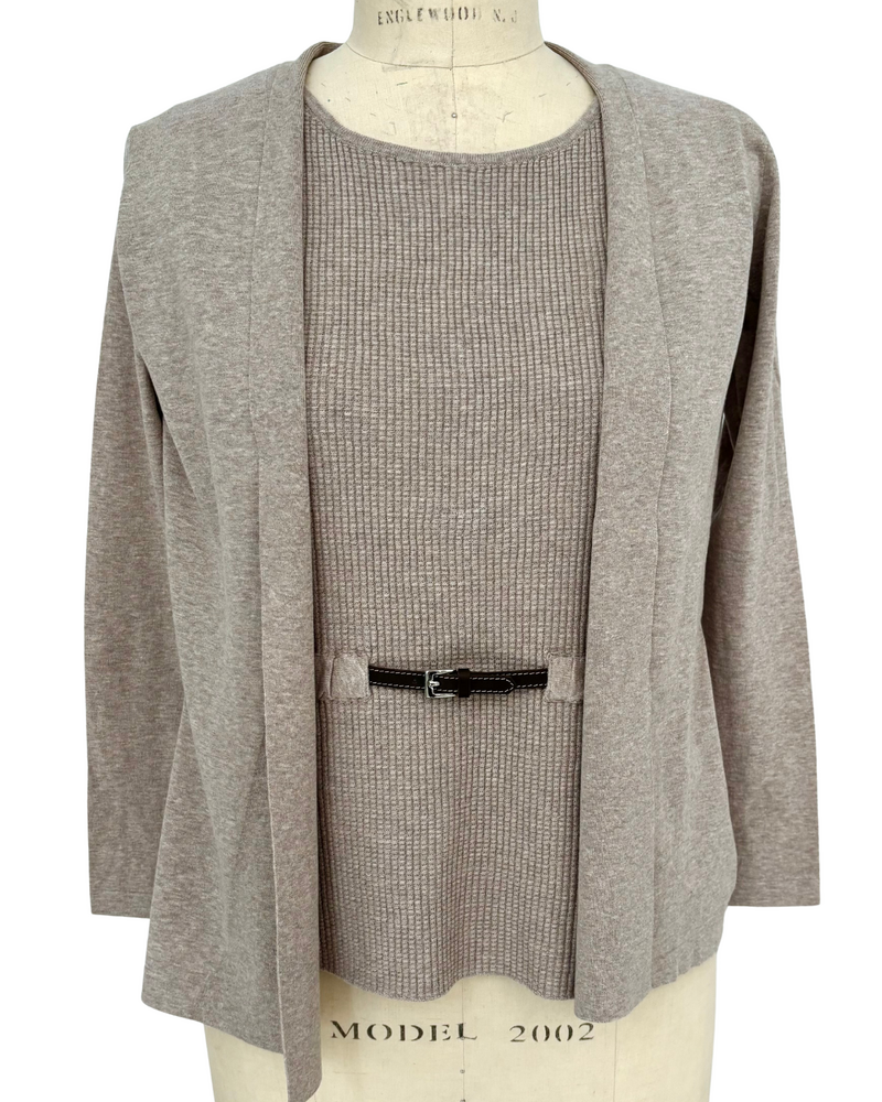 COTTON 2 IN 1 SET WITH BUCKLE: BEIGE