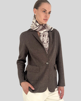 DOUBLE FACED BLAZER: BROWN